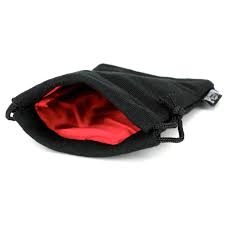 Easy Roller Dice Bag - Velvet Black w/ Red Interior (3.75x4)